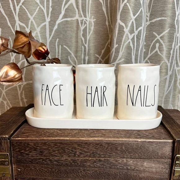 RAE DUNN OG CADDY BATH HOME FACE HAIR NAILS DIMPLES NEW HTF RD - Picture 3 of 4